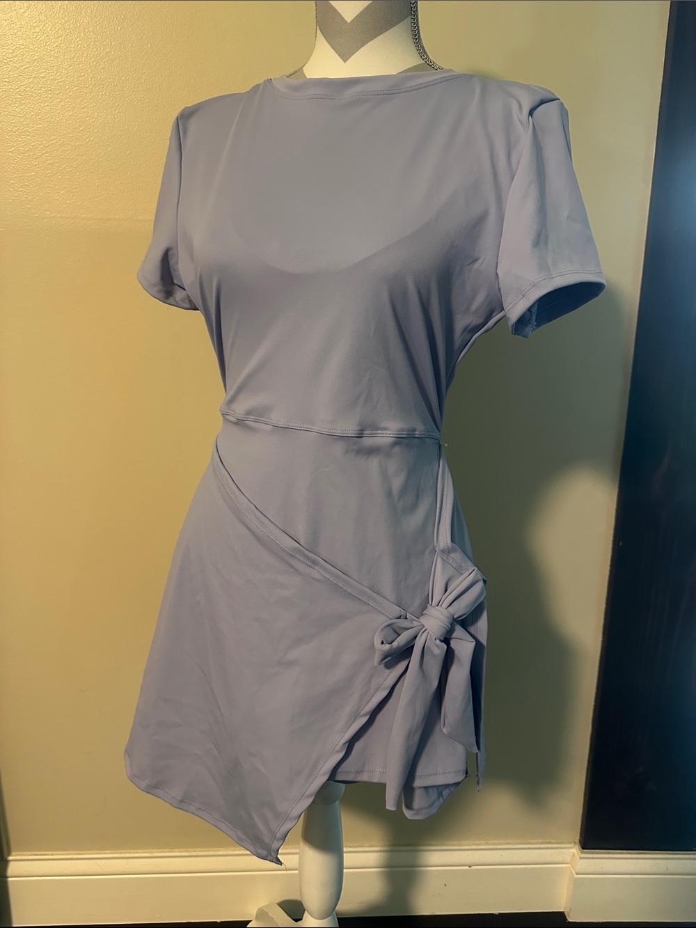 NWOT Short Sleeve Lavender Tie-Waist Romper